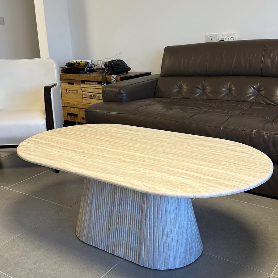 שולחן סלון אובלי "רוני" - טרוונטין