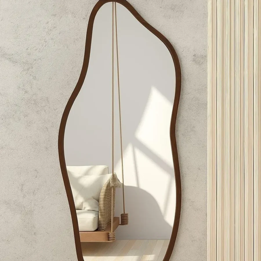 מראה אמורפית עץ - אגוז