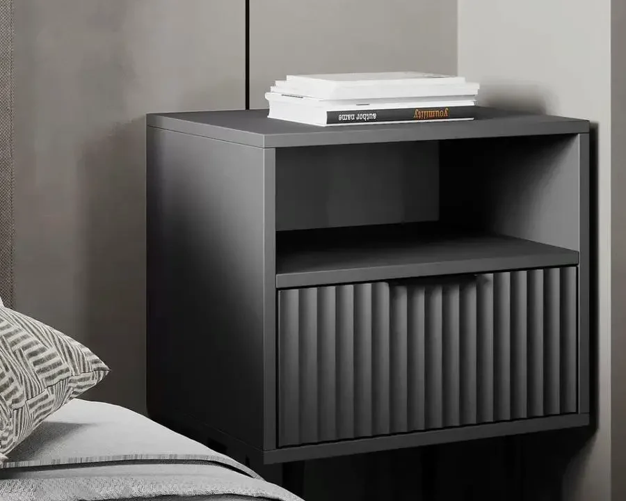 שידת צד "YOLAN" מרחפת - שחור